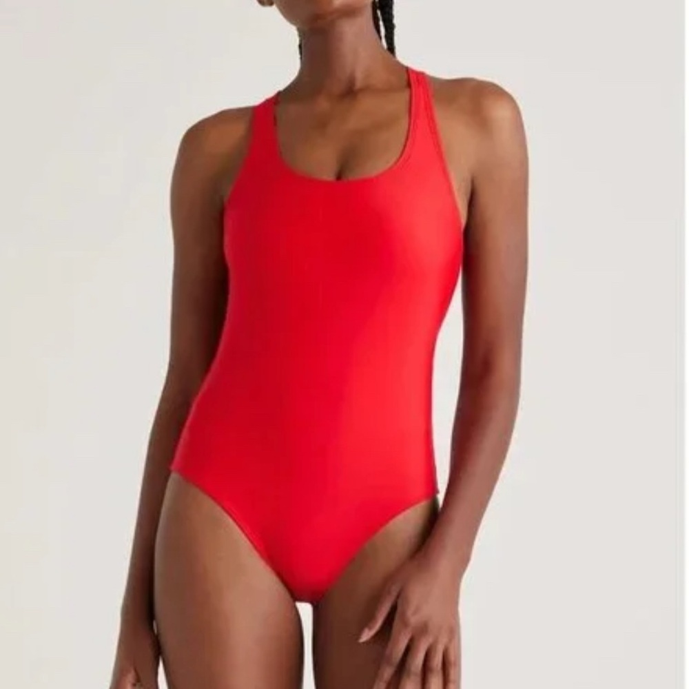 Quince Vibrant Red Women's One Piece Swimsuit